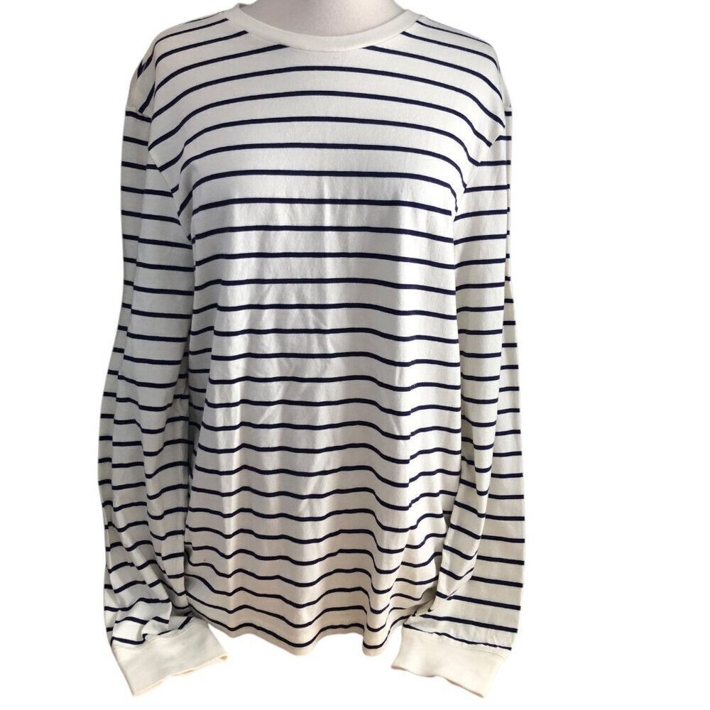 J.Crew Stripe Crew Neck Long Sleeve Stretch Knit Pullover - NEW